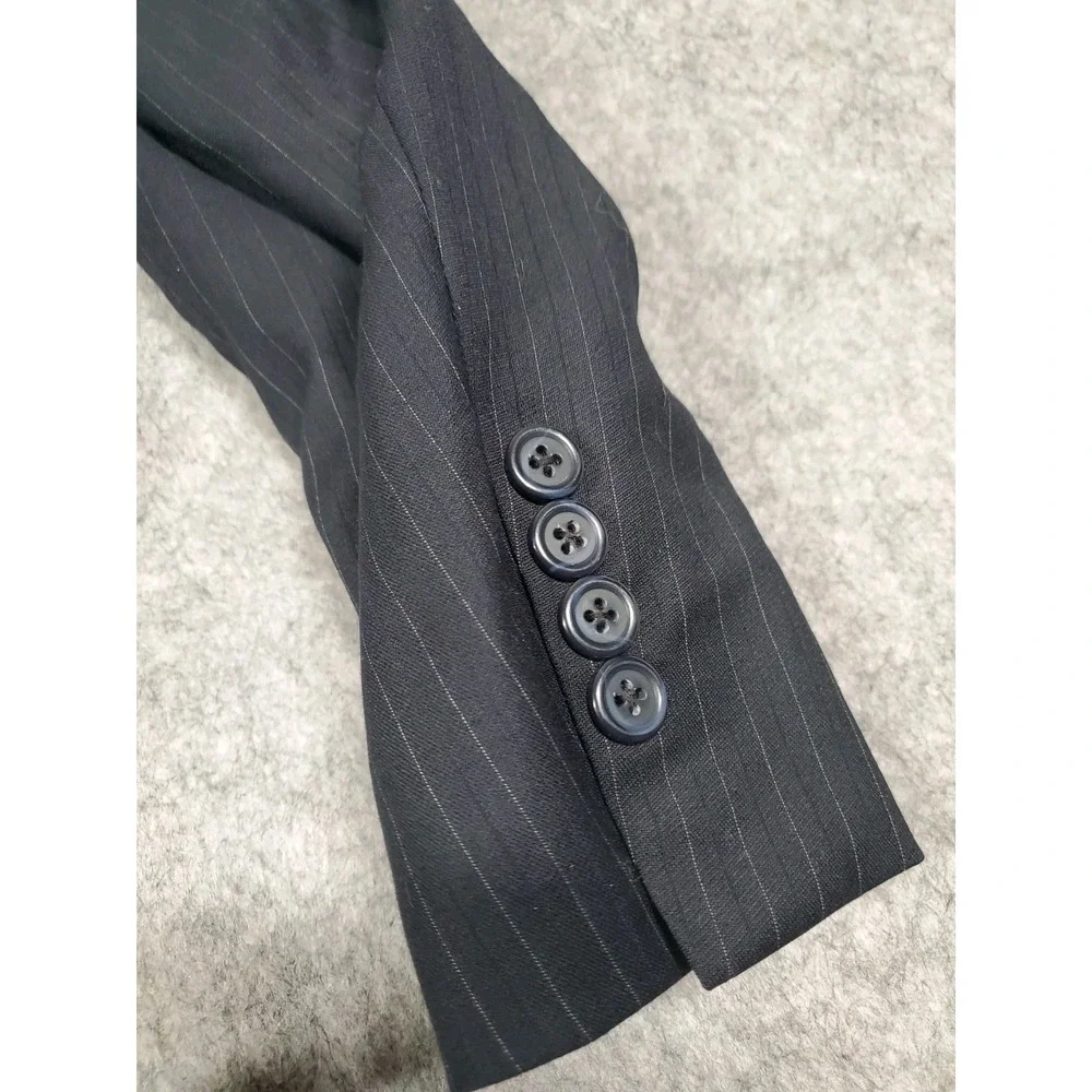 John Varvatos USA Mens Bedford Wool Blazer Casual Black Sport Coat 46L 2 Button